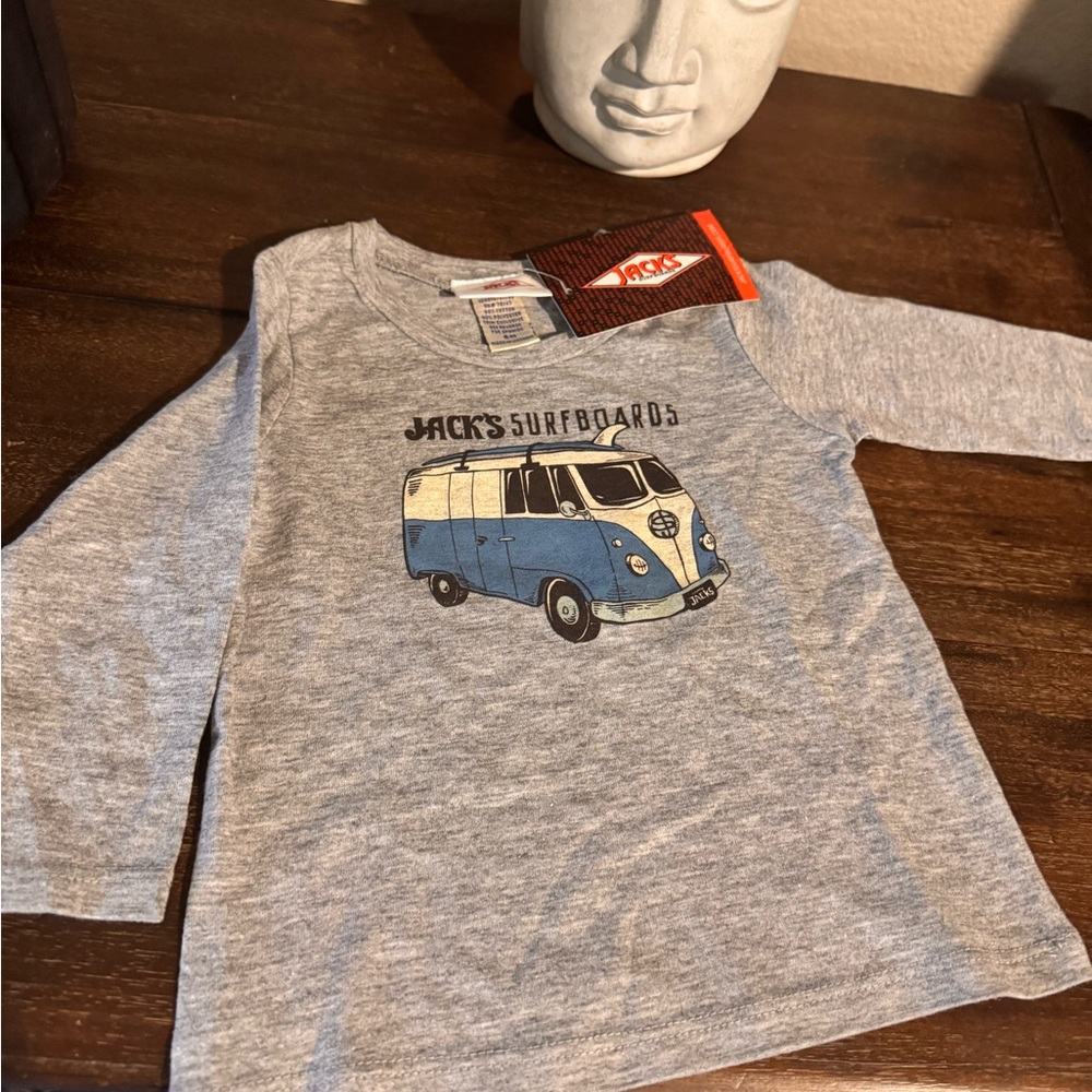 Jack’s Surfboards Gray and Blue Long Sleeve Tee